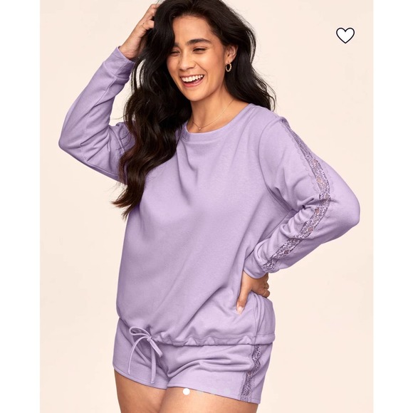 Adore Me Tops - Lavender Lace Sweatshirt